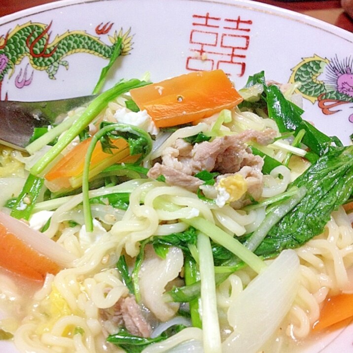 インスタントを美味しく 塩ラーメン